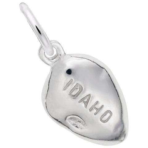 Idaho Potato Charm In 14K White Gold
