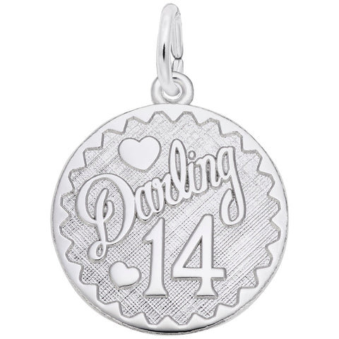 Darling 14 Charm In 14K White Gold