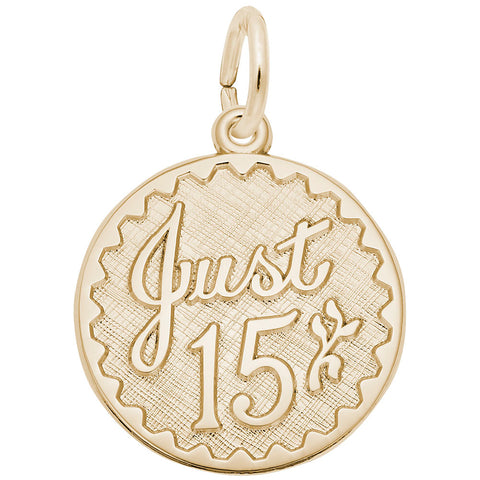 Just 15 Charm in Yellow Gold Plated