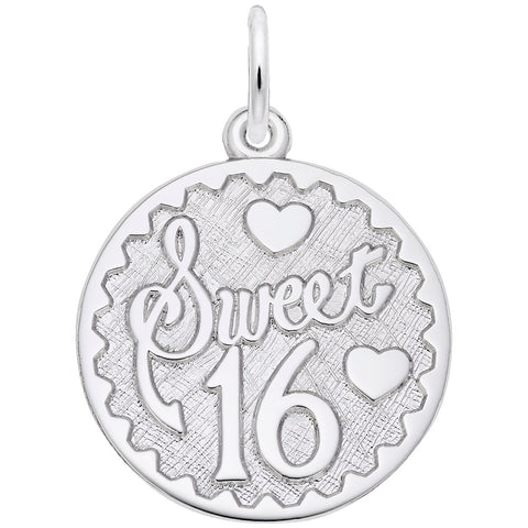 Sweet 16 Charm In 14K White Gold