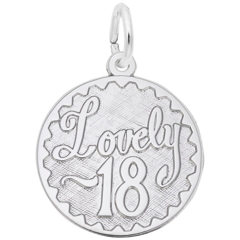 Lovely 18 Charm In 14K White Gold