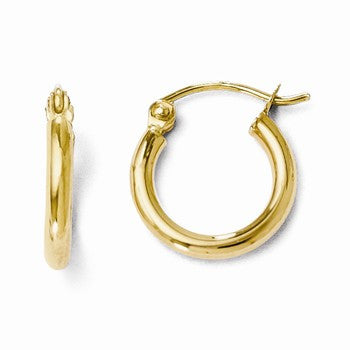 14k Yellow Gold Polished Hoop Earrings