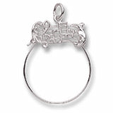 Music Staff Charmholder in 14K White Gold