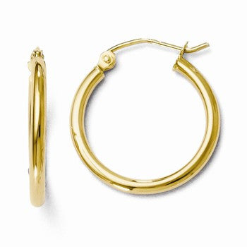 14k Yellow Gold Polished Hoop Earrings