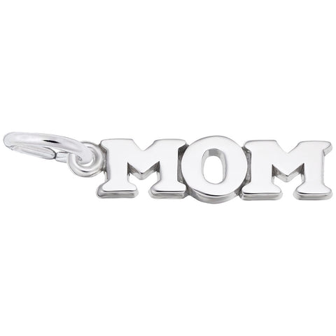 Mom Charm In 14K White Gold