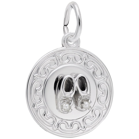 Babyshoe Charm In 14K White Gold