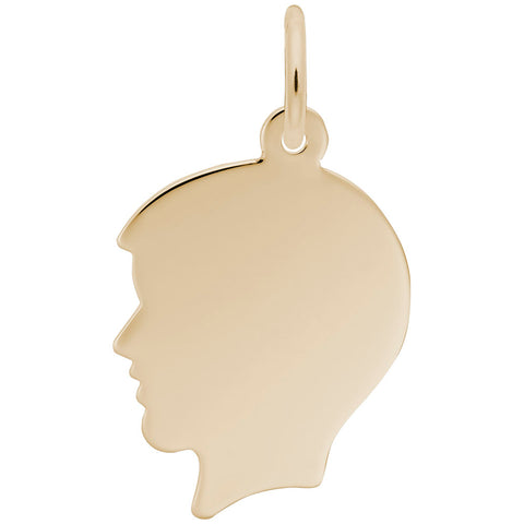 Boys Head Charm In Gold Plated