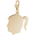 Girls Head Charm In Gold Plated