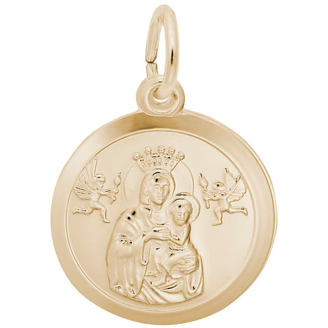 Madonna And Child Charm in Yellow Gold Plated