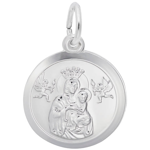 Madonna And Child Charm In Sterling Silver