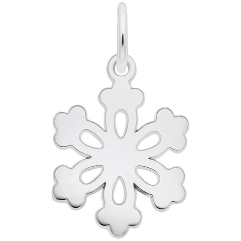 Snowflake Charm In 14K White Gold