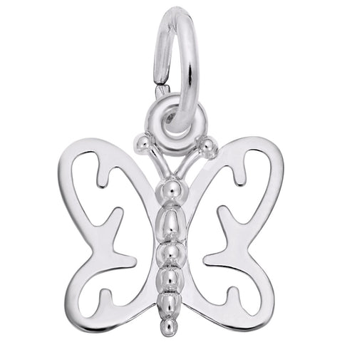 Butterfly Charm In 14K White Gold