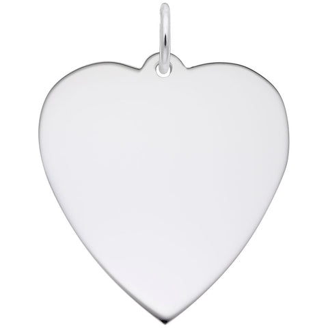 Heart Charm In 14K White Gold