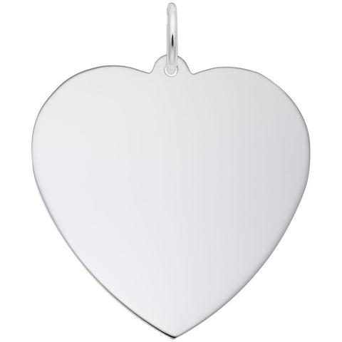 Heart Charm In 14K White Gold