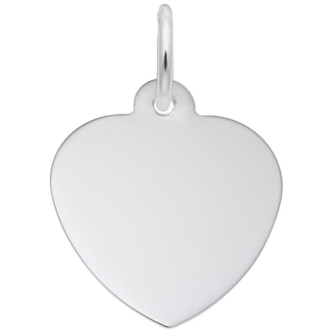 Heart Charm In 14K White Gold