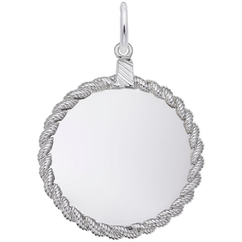 8181-Disc Charm In 14K White Gold