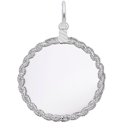 8182-Disc Charm In 14K White Gold