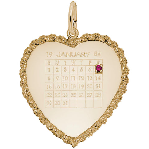 Calendar Charm In Yellow Gold