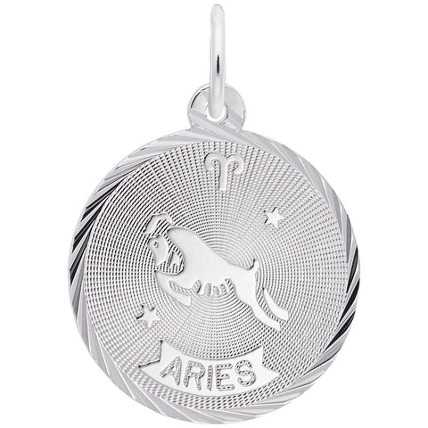 Aries Charm In 14K White Gold