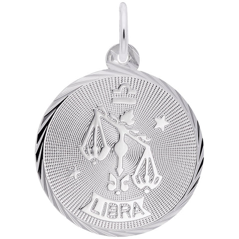 Libra Charm In 14K White Gold