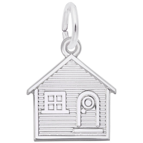 House Charm In 14K White Gold