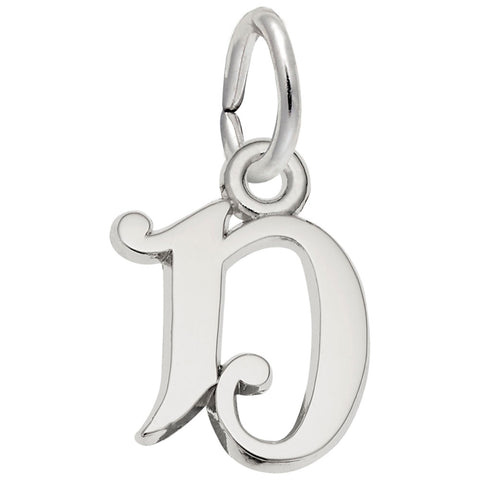 Initial D Charm In 14K White Gold