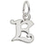 Initial E Charm In 14K White Gold