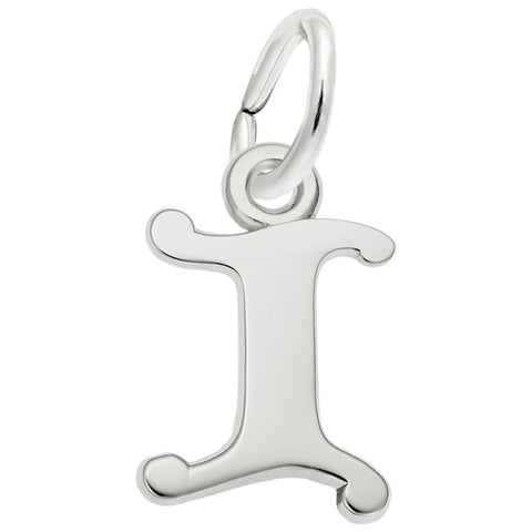 Initial I Charm In 14K White Gold