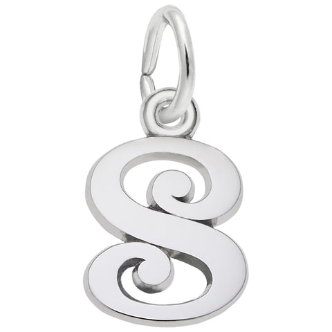 Initial S Charm In Sterling Silver