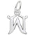 Initial W Charm In Sterling Silver