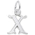 Initial X Charm In Sterling Silver