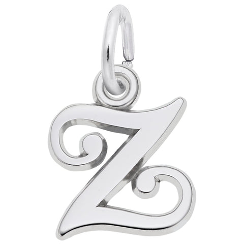 Initial Z Charm In Sterling Silver