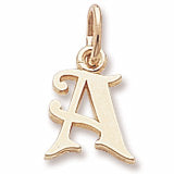 Initial A charm in Yellow Gold Plated hide-image