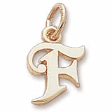 Initial F charm in 14K Yellow Gold