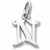Initial N charm in Sterling Silver hide-image