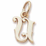 Initial U charm in Yellow Gold Plated hide-image