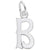 Initial B Charm In 14K White Gold