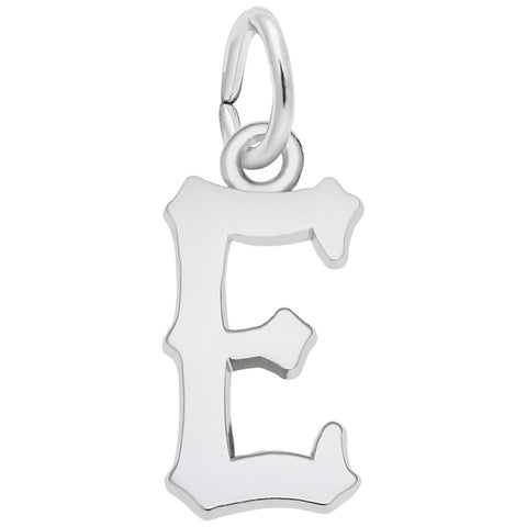 Initial E Charm In Sterling Silver