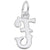 Initial F Charm In Sterling Silver