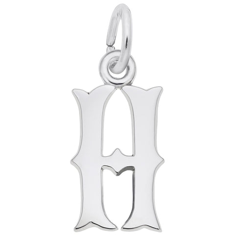 Initial H Charm In 14K White Gold