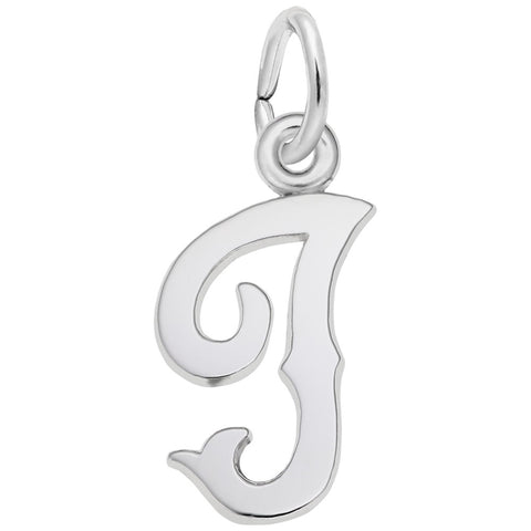 Initial I Charm In 14K White Gold