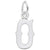 Initial O Charm In 14K White Gold