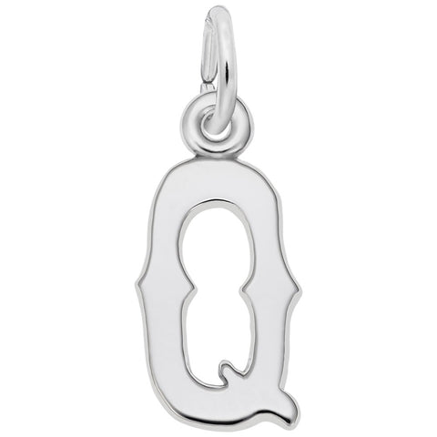 Initial Q Charm In 14K White Gold