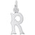 Initial R Charm In 14K White Gold