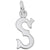 Initial S Charm In 14K White Gold
