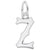 Initial Z Charm In 14K White Gold
