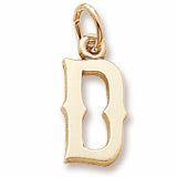 Initial D charm in 14K Yellow Gold