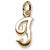 Initial I charm in 14K Yellow Gold