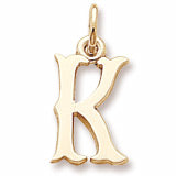 Initial K charm in 14K Yellow Gold