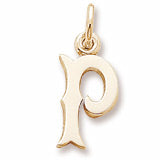 Initial P charm in 14K Yellow Gold